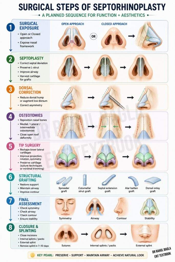 Surgical Steps of Septorhinoplasty Dr Rahul Bagla ENT Textbook