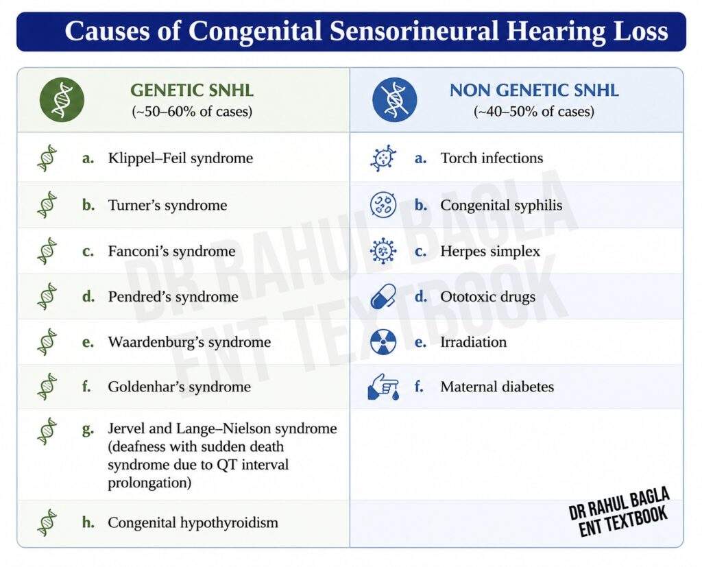 Causes of Congenital Sensorineural Hearing Loss