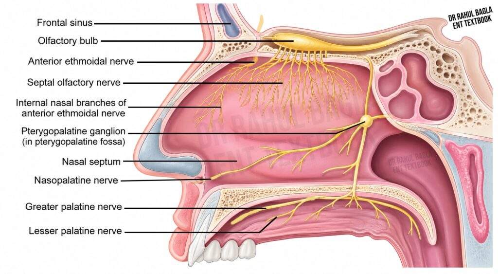 Nerve Supply of The Nose Dr Rahul Bagla ENT Textbook