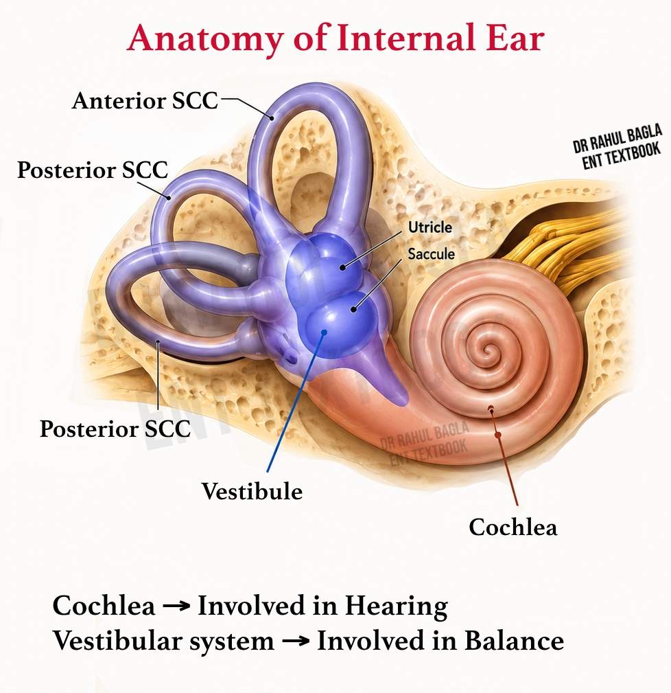 Anatomy of Internal Ear Dr Rahul Bagla ENT Textbook