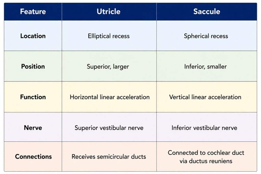 Table_ Utricle vs Saccule Dr Rahul Bagla ENT Textbook