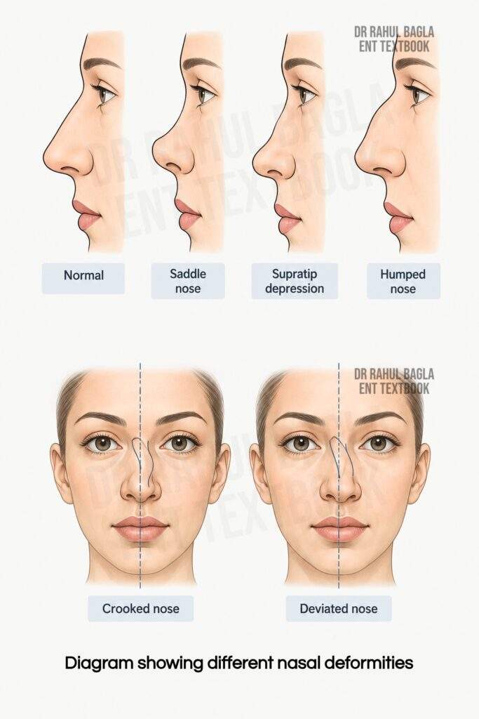 Image showing Saddle nose, hump nose, crooked nose, tip deformities, DNS